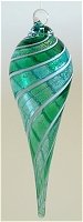  Dichroic Teardrop Spearmint Christmas Ornament